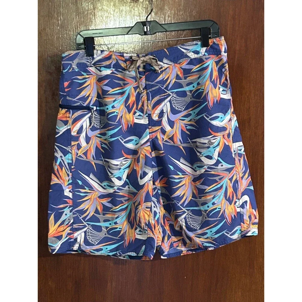 Patagonia Board Shorts Men's sz 33 Printed Wavefarer Floral Print Tropical